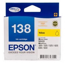 Epson 138 High Capacity Yellow Ink Cartridge Workforce 840 633 630 625 525 60 325 320 Nx420 C13t138492