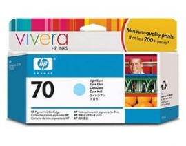 Hp No 70 Ink Cartridge 130 Ml Light Cyan C9390a
