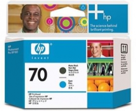 Hp No 70 Printhead Matte Black And Cyan C9404a