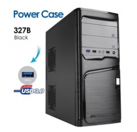 Powercase 327b Atx Case With 1x Usb 3.0/ 2 X Usb2.0, Hd Audio (no Psu) Caspow327b