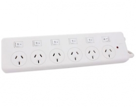 Powerhousepc 6 Way Powerboard With Individual Switches Elelegpb6swspwh_b