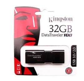 Kingston 32gb Usb 3.0 Flash Drive (kindt100g3/ 32gb) Fuskin32gb100g3-b