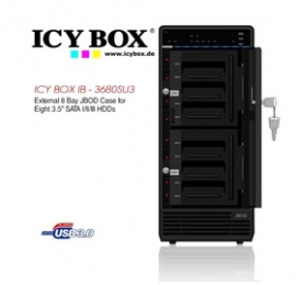 Icy Box (ib - 3680su3) External 8 Bay Jbod Case For 8 X 3.5 Inch Sata L/ Ll/ Lll Hdds Hddicy3680su3