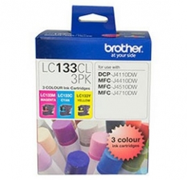 Brother Lc133cl3pk Lc133 Colour Value Pack 1xcyan 1x Magenta 1x Yellow