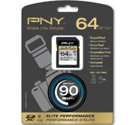 Pny 64gb Sdxc Elite Performance, Class 10, Uhs-1, 90mb/sec, P-sdx64u1h-ge