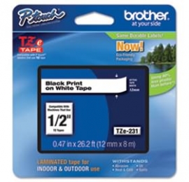 Brother Tze131 Brother Tz131 P-touch Tape 1/ 2 In X 26 Ft Black On Clear