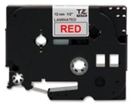 Brother Tze232 12mm Red On White Tz Tape