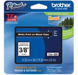 Brother Tze325 9mm White On Black Tz Tape