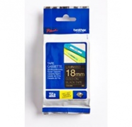 Brother Tze344 18mm Gold On Black Tz Tape