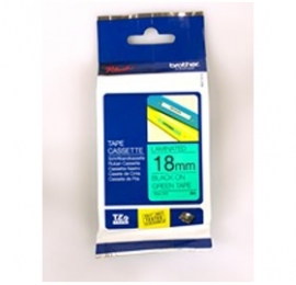 Brother Tze741 18mm Black On Green Tze Tape