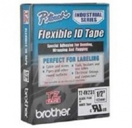 Brother Tzefx231 12mm Blk On White Flexible Tz Tape