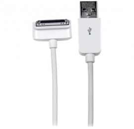 Startech 1m (3 Ft) Down Angle Apple 30-pin Dock Connector To Usb Cable For Iphone/ Ipod/ Ipad