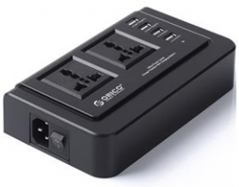ORICO 2 Outlet Surge Protector USB 2500W, 5V2.4AUSBCharge, BK USOR-OPC2A4UBK