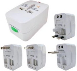 Universal All-in-1 Travel Charger Adapter Plug W/ Pouch