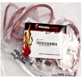 Wicked Wired 60cm SATA Straight To SATA Straight Data Cable 10 Pack WW-D-SATA60CM10X