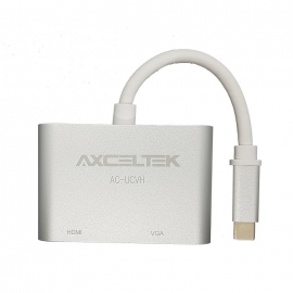 Axceltek AC-UCVH USB-C To VGA/HDMI 15cm Aluminium Adapter (AC-UCVH)