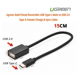 Ugreen Gold Plated Reversible Usb Type-c Male To Usb 2.0 Type A Female Charge & Sync Cable Acbugn30175