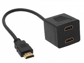 Astrotek Hdmi Splitter Cable 15cm - V1.4 Male To 2x Female Amplifier Duplicator Full Hd 3d At-hdmi-to-hdmix2