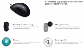 Logitech 910-001439: Logitech B100 Optical Usb Mouse Logmosb100