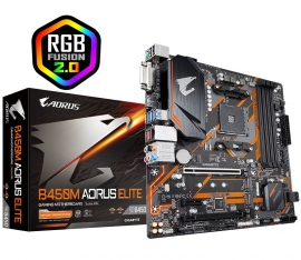 Gigabyte B450M-AORUS-ELITE MB B450 Micro-ATX: AM4 Socket For AMD Ryzen Processors 4x DDR4, 6x SATA 6Gb/s, 2x M.2 (B450M-AORUS-ELITE)