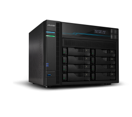Asustor AS6508T 8 Bay Lockerstor 8 NAS Intel Atom C3538 Quad Core 2.1GHz 8GB DDR4 2x2.5GbE 2x10GbE 2xM.2PCIE 2xUSB3.2Gen1 WoW Snapshot Virtualization As6508T