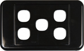 4cabling 5 Way Australian Style Wall Plate Black 05dwp05bk