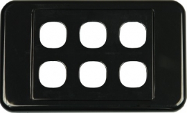 4cabling 6 Way Australian Style Wall Plate Black 05dwp06bk