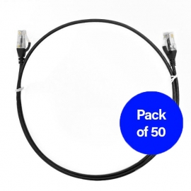 4C 0.5M Pack Of 50 Ethernet Network Cable. Black (004.004.2002.50PACK)