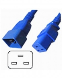 4cabling Iec C19-c20 Extension Cord 15a - 1m: Blue 87732