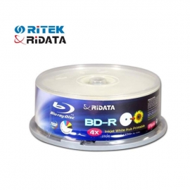 Ridata Recordable (write-once) Blue-ray Bd-r4x T25 (25gb) Printable Tube Of 25pcs Bmdridbdr4xt25