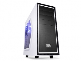 Deepcool Tesseract Sw Mid Tower Case Side Window Includes 1 Blue 120mm Led Fan White Tesseract