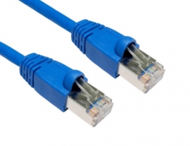 Hypertec Cat6a Shielded Cable 15m Blue Color 10gbe Rj45 Ethernet Network Lan S/ Ftp Lszh Cord