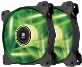 Corsair Sp 140mm Fan With Green Led High Pressure Twin Pack! Co-9050037-ww