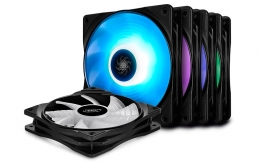 Deepcool Rf 120M 120Mm High Brightness Rgb Fans (5 Fans & 2 Fan Hubs Sync Cable) Rf 120M