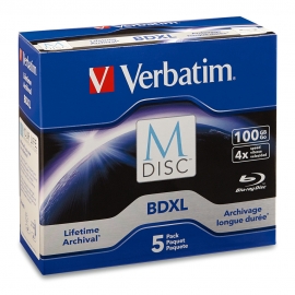 Verbatim M Disc Bdxl 100gb 4x With Branded Surface â€“ 5pk Jewel Case Box 98913