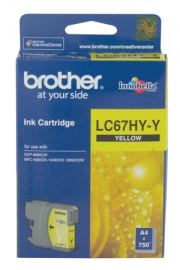 Brother Lc-67y Yellow Ink Cart Hi Yield Lc-67hyy