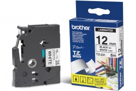 Brother 12mm Blk On White Tape Tze-231