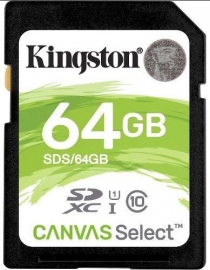 Kingston 64gb Sd Card Sdhc/ Sdxc Class10 Uhs-i Flash Memory 80mb/ S Read 10mb/ S Write Full Hd For