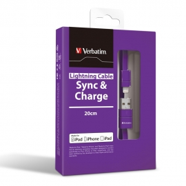 Verbatim Super Flexible Lightning Cable - Purple 20cm 64534