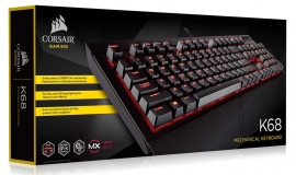 Corsair Gaming K68 - Ip32 Spill Resistant Compact Mechanical Keyboard Cherry Mx Red Backlit Red