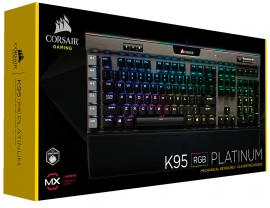 Corsair K95 Rgb Platinum Cherry Mx Speed Gunmetal Silver Trim 18 G Keys And Rgb Color Mechanical