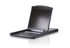 Aten 8 Port Rackmount Usb-Ps/ 2 Single Rail 19" Lcd Kvm. Cascadable (1-Level). Multi-Platform