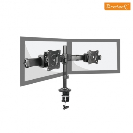 Brateck Outstanding Dual Lcd Desk Mounts With Desk Clamp Vesa 75/ 100mm Up To 27" Ldt06-c02