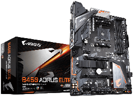 Gigabyte B450 Aorus Elite Ryzen Am4 Atx Motherboard 4xddr4 4xpcie 2xm.2 Dvi Hdmi Raid Gbe Lan 6xsata