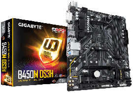 Gigabyte B450m Ds3h Ryzen Am4 Matx Motherboard 4xddr4 3xpcie 1xm.2 Dvi Hdmi Raid Gbe Lan 4xsata