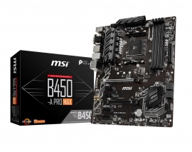 Msi B450-A Pro-Max Am4 Ryzen Atx Motherboard 4X Ddr4 6Xpcie 1Xturbo M.2 Dvi Hdmi Vga Raid Gbe Lan 6X Sata3 6X Usb3.2 6X Usb 2.0 B450-A Pro Max