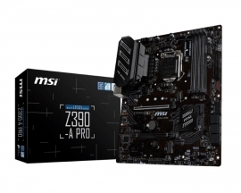 Msi Z390-a Pro Atx Motherboard -s1151 9gen 4xddr4 2xpci-e Dp/ Dvi-d/ Vga 1xm.2 6xsata Raid Typec