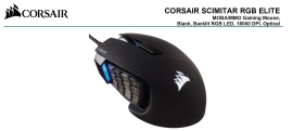 Corsair Scimitar Rgb Elite Black Gaming Mice 17 Programmable Buttons 18 000 Dpi Ch-9304211-Ap