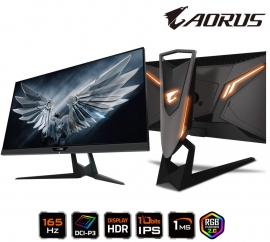 Gigabyte Aorus Fi27Q 27" Tactical Gaming Monitor Qhd 165Hz 1Ms Hdr Freesync G-Sync 10Bits Ips Dci-P3 Swivel Pivot Tilt Height Adjust Hdmi Dp Ad27Qd Fi27Q