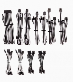 Corsair For Corsair Psu - White/ Black Premium Individually Sleeved Dc Cable Pro Kit Type 4